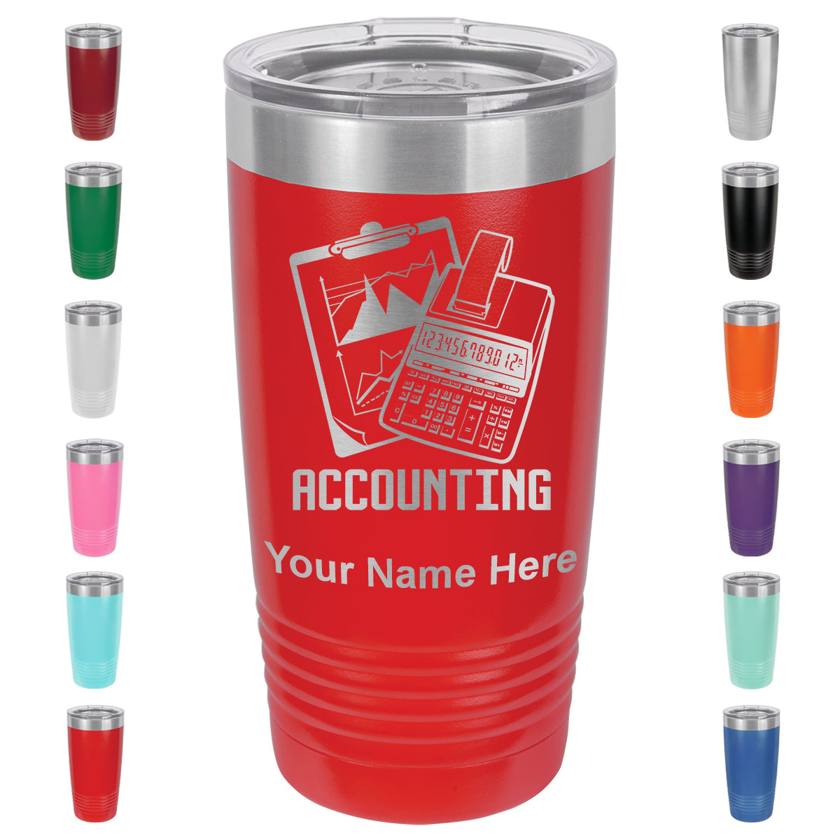 20oz Vacuum Insulated Tumbler Mug, Accounting, Personalized Engraving Included - LaserGram Custom Engraved Gifts