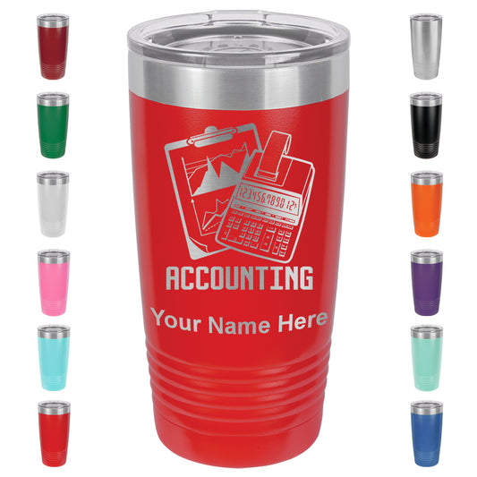 20oz Vacuum Insulated Tumbler Mug, Accounting, Personalized Engraving Included - LaserGram Custom Engraved Gifts