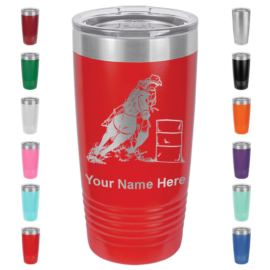 20oz Vacuum Insulated Tumbler Mug, Barrel Racer, Personalized Engraving Included