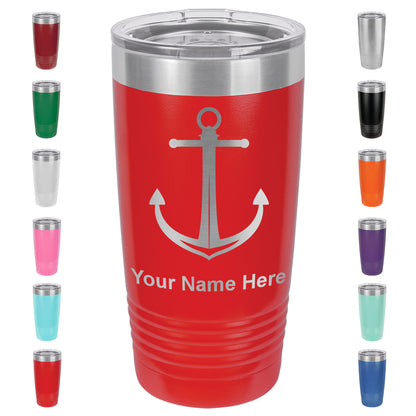 20oz Vacuum Insulated Tumbler Mug, Boat Anchor, Personalized Engraving Included