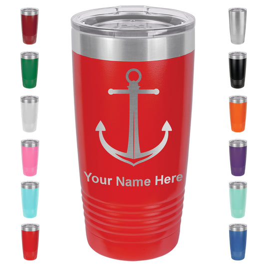 20oz Vacuum Insulated Tumbler Mug, Boat Anchor, Personalized Engraving Included
