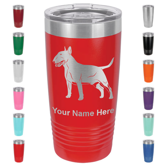 20oz Vacuum Insulated Tumbler Mug, Bull Terrier Dog, Personalized Engraving Included