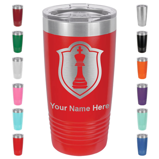 20oz Vacuum Insulated Tumbler Mug, Chess King, Personalized Engraving Included