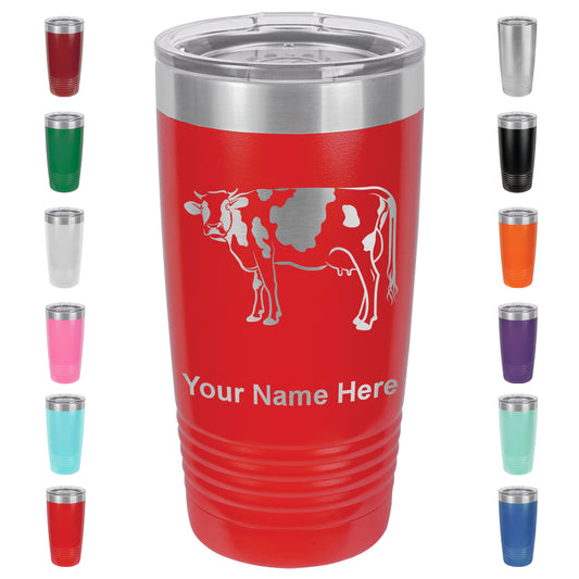 20oz Vacuum Insulated Tumbler Mug, Cow, Personalized Engraving Included