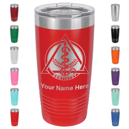 20oz Vacuum Insulated Tumbler Mug, Dentist Symbol, Personalized Engraving Included