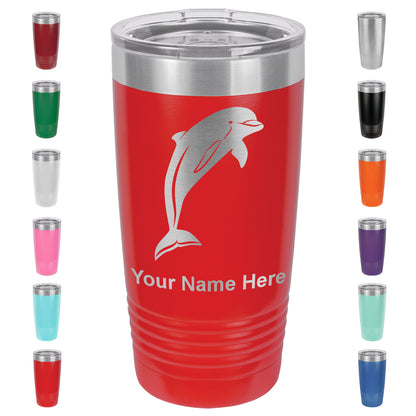 20oz Vacuum Insulated Tumbler Mug, Dolphin, Personalized Engraving Included