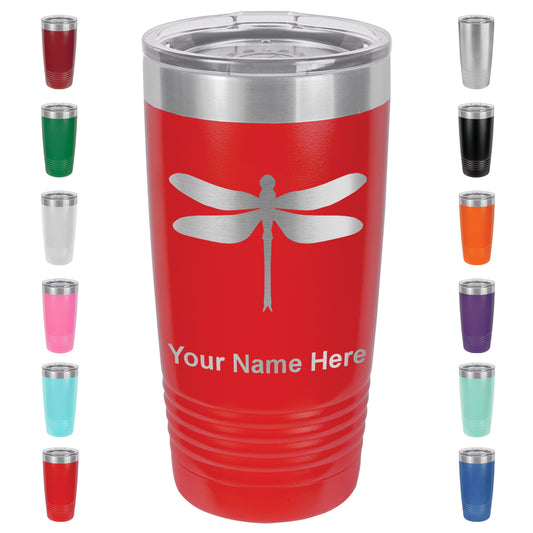 20oz Vacuum Insulated Tumbler Mug, Dragonfly, Personalized Engraving Included