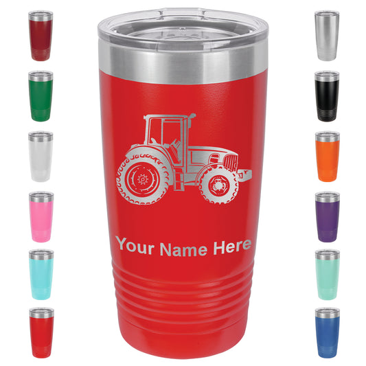20oz Vacuum Insulated Tumbler Mug, Farm Tractor, Personalized Engraving Included