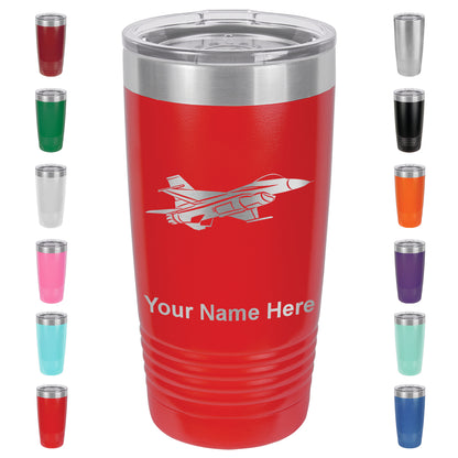 20oz Vacuum Insulated Tumbler Mug, Fighter Jet 1, Personalized Engraving Included
