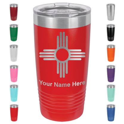 20oz Vacuum Insulated Tumbler Mug, Flag of New Mexico, Personalized Engraving Included