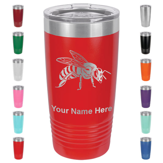20oz Vacuum Insulated Tumbler Mug, Honey Bee, Personalized Engraving Included
