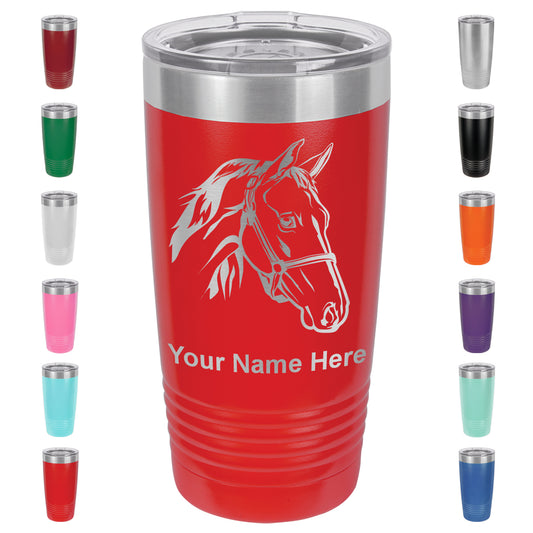 20oz Vacuum Insulated Tumbler Mug, Horse Head 2, Personalized Engraving Included