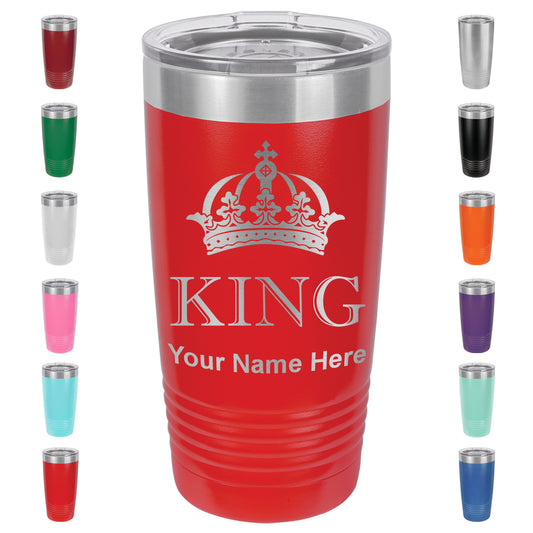 20oz Vacuum Insulated Tumbler Mug, King Crown, Personalized Engraving Included