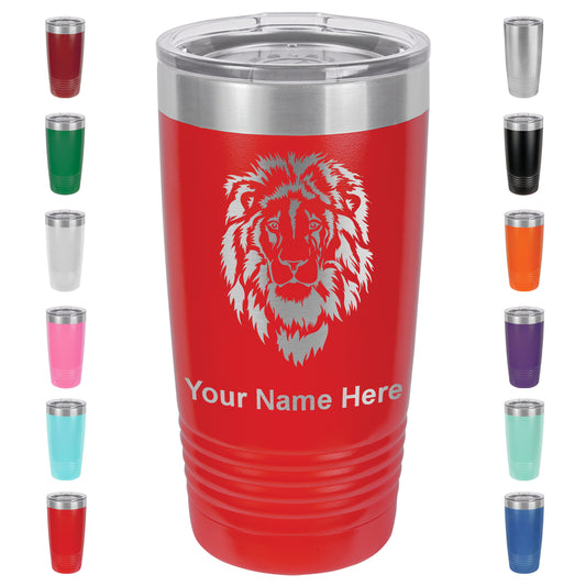 20oz Vacuum Insulated Tumbler Mug, Lion Head, Personalized Engraving Included