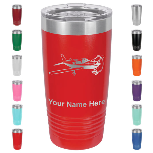 20oz Vacuum Insulated Tumbler Mug, Low Wing Airplane, Personalized Engraving Included