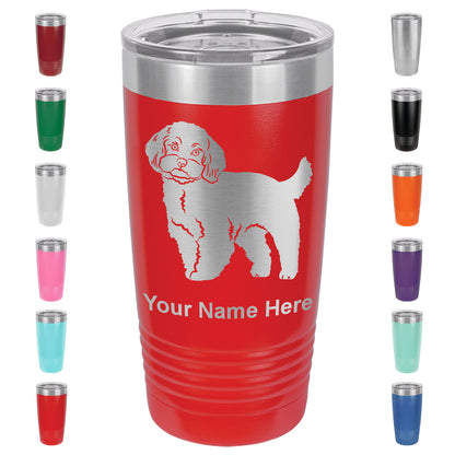 20oz Vacuum Insulated Tumbler Mug, Maltese Dog, Personalized Engraving Included