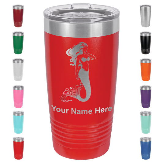 20oz Vacuum Insulated Tumbler Mug, Mermaid, Personalized Engraving Included