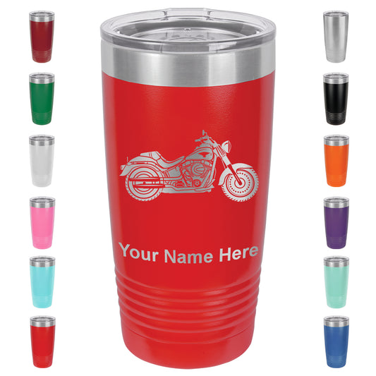 20oz Vacuum Insulated Tumbler Mug, Motorcycle, Personalized Engraving Included