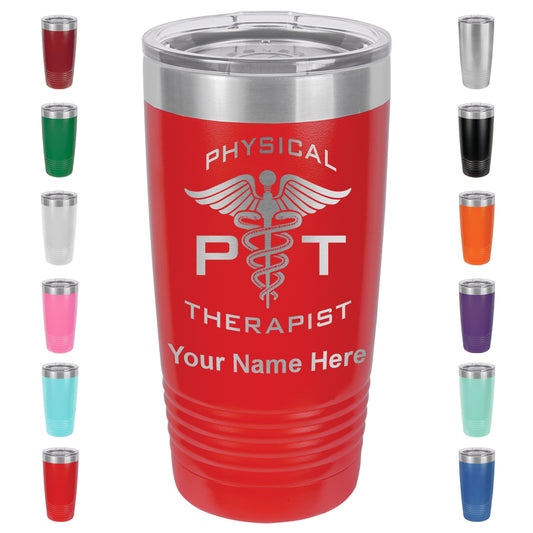 20oz Vacuum Insulated Tumbler Mug, PT Physical Therapist, Personalized Engraving Included