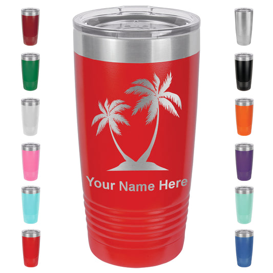 20oz Vacuum Insulated Tumbler Mug, Palm Trees, Personalized Engraving Included