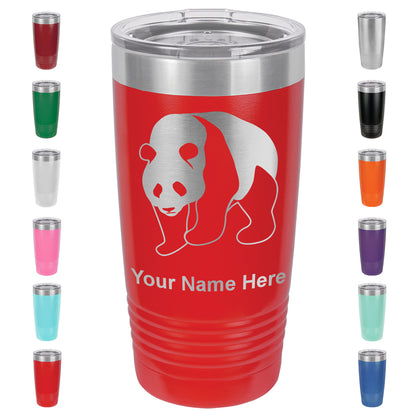 20oz Vacuum Insulated Tumbler Mug, Panda Bear, Personalized Engraving Included
