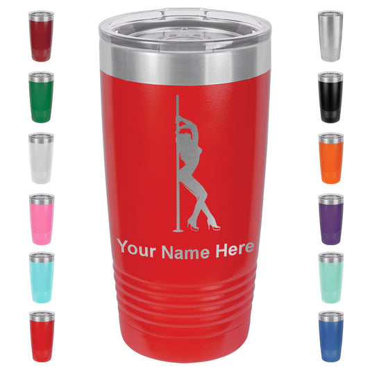 20oz Vacuum Insulated Tumbler Mug, Pole Dancer, Personalized Engraving Included