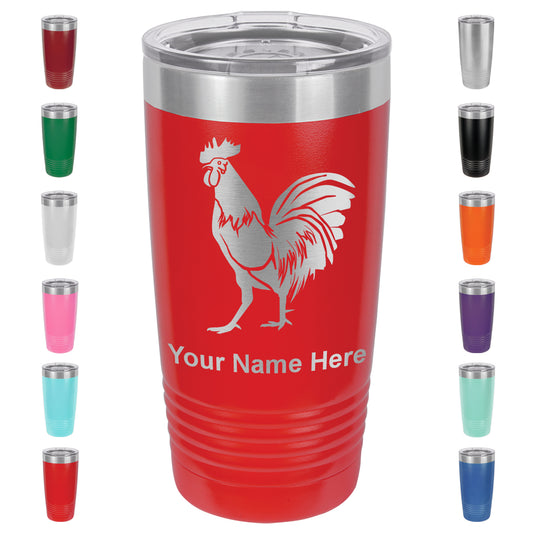 20oz Vacuum Insulated Tumbler Mug, Rooster, Personalized Engraving Included