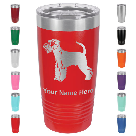 20oz Vacuum Insulated Tumbler Mug, Schnauzer Dog, Personalized Engraving Included