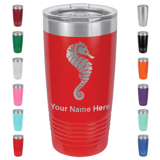20oz Vacuum Insulated Tumbler Mug, Seahorse, Personalized Engraving Included