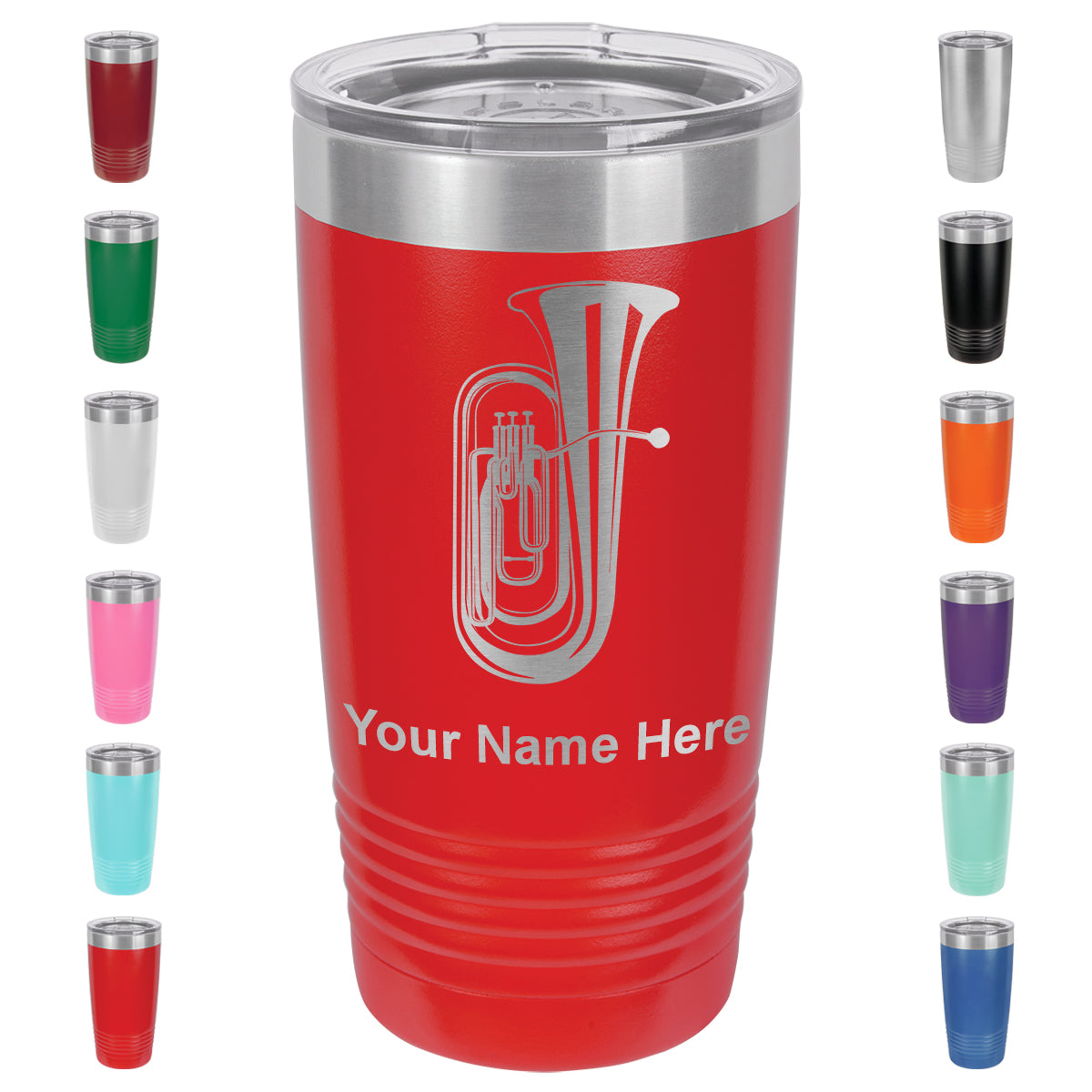 20oz Vacuum Insulated Tumbler Mug, Tuba, Personalized Engraving Included