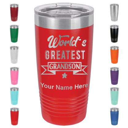 20oz Vacuum Insulated Tumbler Mug, World's Greatest Grandson, Personalized Engraving Included