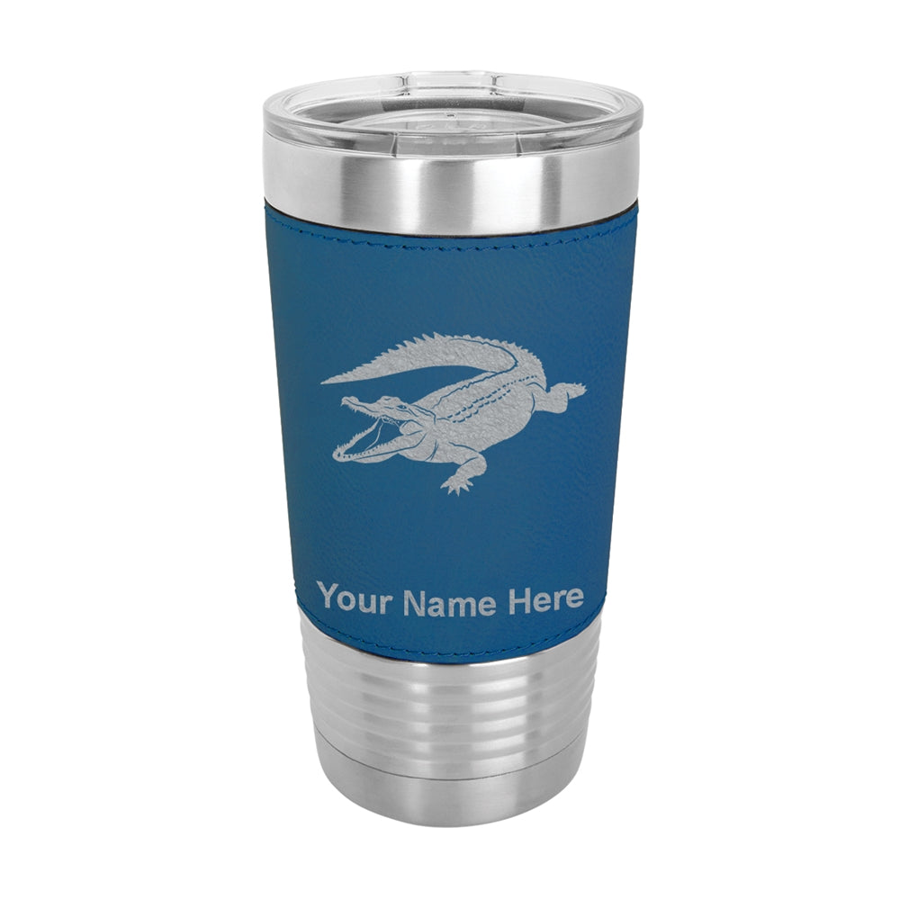 20oz Faux Leather Tumbler Mug, Alligator, Personalized Engraving Included - LaserGram Custom Engraved Gifts