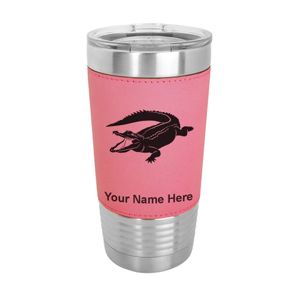 20oz Faux Leather Tumbler Mug, Alligator, Personalized Engraving Included - LaserGram Custom Engraved Gifts