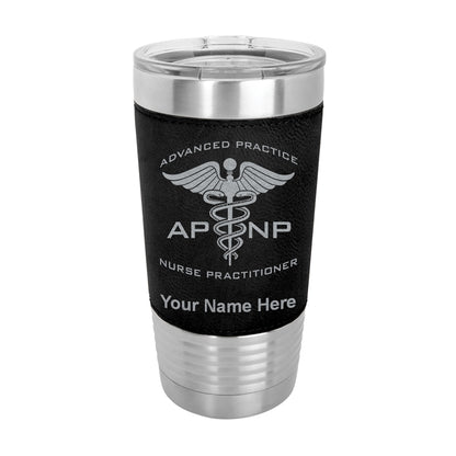 20oz Faux Leather Tumbler Mug, APNP Advanced Practice Nurse Practitioner, Personalized Engraving Included - LaserGram Custom Engraved Gifts