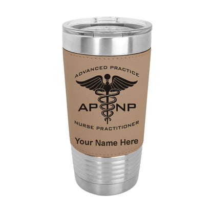 20oz Faux Leather Tumbler Mug, APNP Advanced Practice Nurse Practitioner, Personalized Engraving Included - LaserGram Custom Engraved Gifts