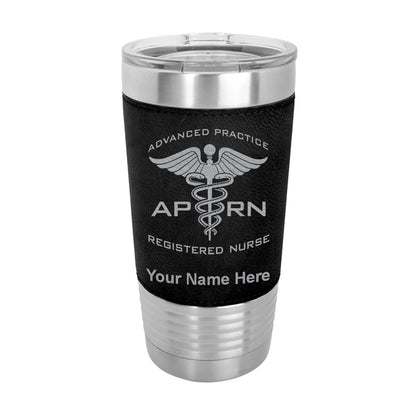 20oz Faux Leather Tumbler Mug, APRN Advanced Practice Registered Nurse, Personalized Engraving Included - LaserGram Custom Engraved Gifts