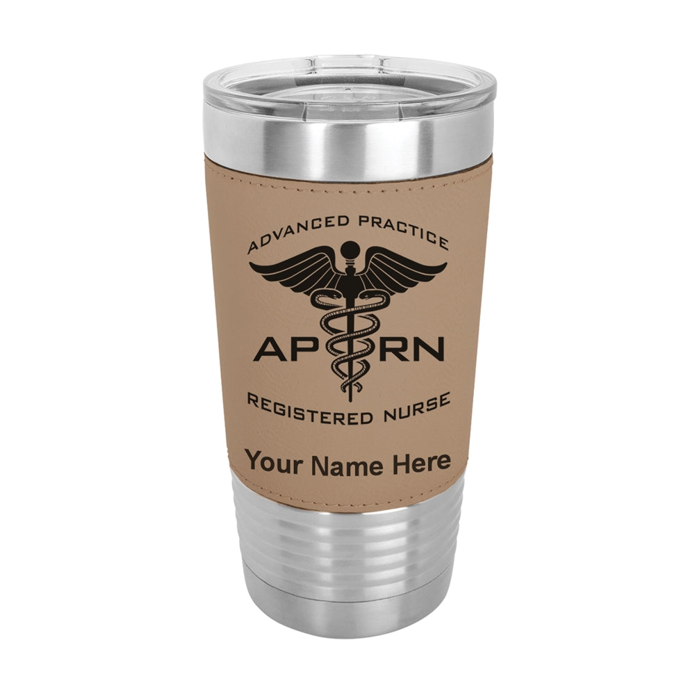 20oz Faux Leather Tumbler Mug, APRN Advanced Practice Registered Nurse, Personalized Engraving Included - LaserGram Custom Engraved Gifts