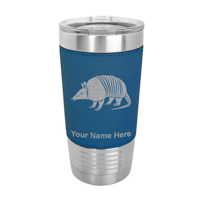 20oz Faux Leather Tumbler Mug, Armadillo, Personalized Engraving Included - LaserGram Custom Engraved Gifts