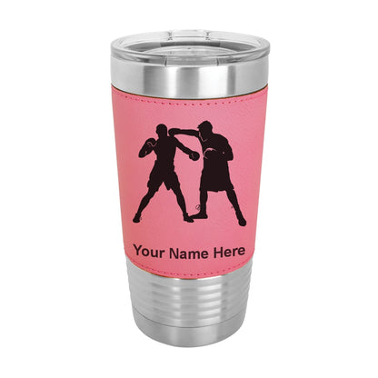 20oz Faux Leather Tumbler Mug, Boxers Boxing, Personalized Engraving Included - LaserGram Custom Engraved Gifts