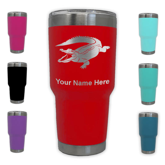 LaserGram 30oz Tumbler Mug, Alligator, Personalized Engraving Included
