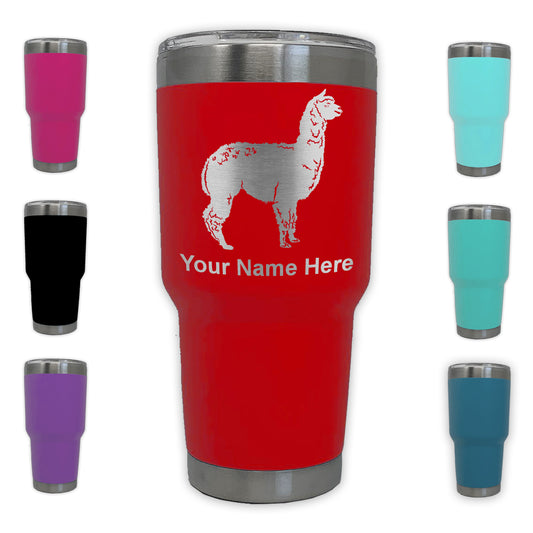 LaserGram 30oz Tumbler Mug, Alpaca, Personalized Engraving Included