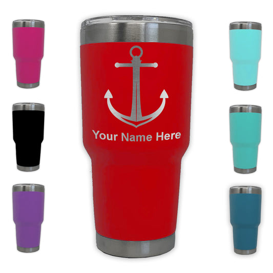LaserGram 30oz Tumbler Mug, Boat Anchor, Personalized Engraving Included
