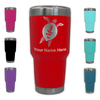 LaserGram 30oz Tumbler Mug, Maui Sea Turtle, Personalized Engraving Included
