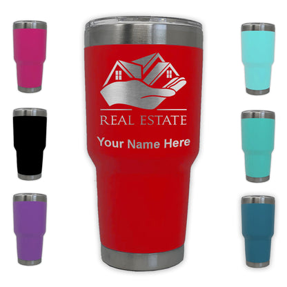 LaserGram 30oz Tumbler Mug, Real Estate, Personalized Engraving Included