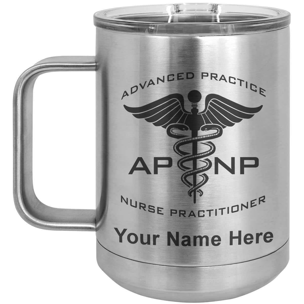 15oz Vacuum Insulated Coffee Mug, APNP Advanced Practice Nurse Practitioner, Personalized Engraving Included