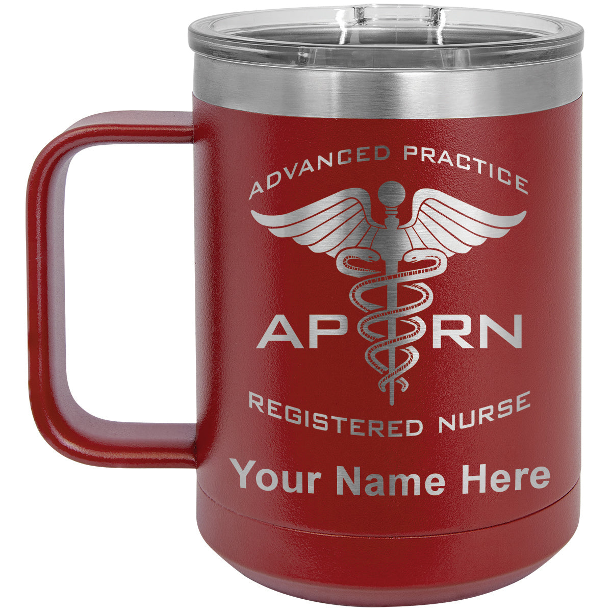 15oz Vacuum Insulated Coffee Mug, APRN Advanced Practice Registered Nurse, Personalized Engraving Included