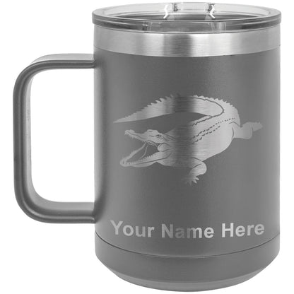 15oz Vacuum Insulated Coffee Mug, Alligator, Personalized Engraving Included