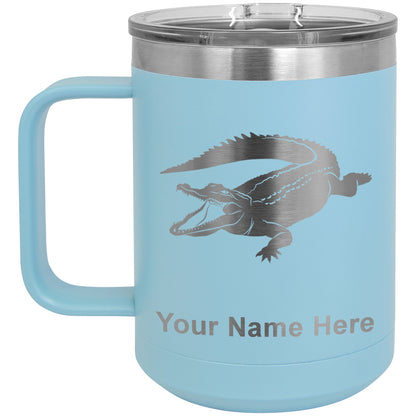 15oz Vacuum Insulated Coffee Mug, Alligator, Personalized Engraving Included