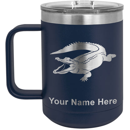 15oz Vacuum Insulated Coffee Mug, Alligator, Personalized Engraving Included