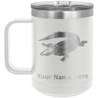 15oz Vacuum Insulated Coffee Mug, Alligator, Personalized Engraving Included